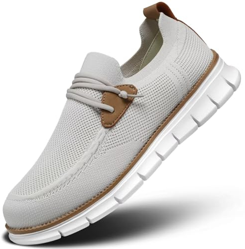 Zapatillas de vestir casuales para hombre, cómodas, de malla, ligeras, transpirables, formales, Oxford, para negocios, A1 Beige, 39 1/3 EU