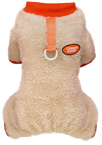 Izefia Cane Maglione Vestiti Abbigliamento Pile Maglioni di Lana Tutina Inverno Caldo Felpa Camicia 4 Gambe Tuta Pigiama Modello Carino Maglione Da Cowboy per Cane di Piccola Taglia Gatto Medio