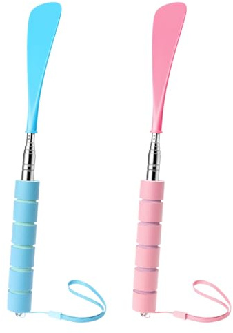 ARubyForest Shoe Horn Long Handled Shoe Horns for Men Women Metal Telescopic Shoehorn 12-28inch for Seniors 2pcs