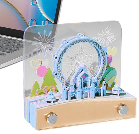 Monozoz Calendario 3D 2026, carta 3D, con rotella staccabile, per appunti, orologio, scrivania, per Natale, organizzazione, casa, lavoro, vacanze, bambini, ufficio, scuola