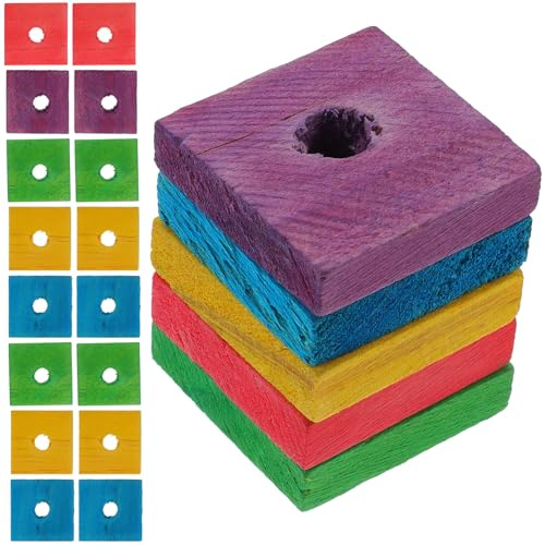 HEMOTON 100 pièces Copeaux Bois pour Perroquets à Mâcher pour Bricolage Soins Dentaires et Jeu pour Perroquets Peruches Calopsittes et Conures