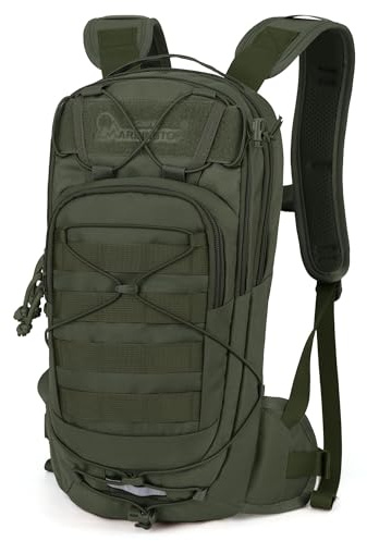 Mardingtop Sac à dos de vélo 10 L avec système MOLLE, léger et respirant pour le cyclisme, la course, la randonnée et le quotidien, Armée, 10 liter, Tactique