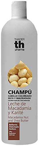 Thader Th Pharma Champú de Leche de Macadamia y Karité ideal para cabello teñido, seco o maltratado, 1000 ml