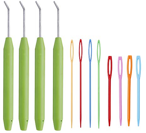 KAMAIKA Nadel Für Strickliesel, Nadel Haken Strickhaken, Strickrahmen Nadel Set mit Stricknadeln, Strickrahmen Haken Großen Augen Nähnadeln, Loom Knitting Hook für Strick Handwerk