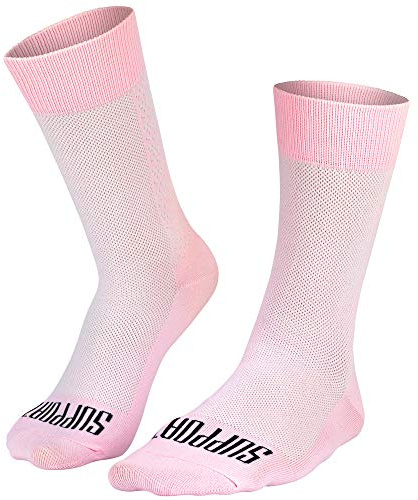 Support Calcetines de ciclismo superligeros hombre, tecnología transpirable, unisex, accesorios ciclista, senderismo, escalada, equitación, Rosa 42-44 EU