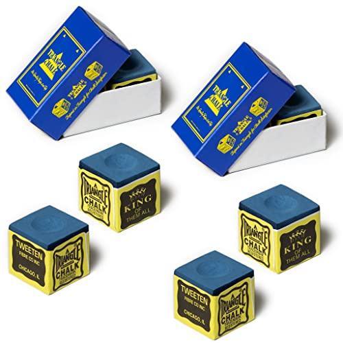 Triangle Billiard Pool Cue Chalk Blue - 4 pcs - Made in the USA