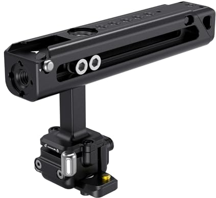 SMALLRIG Snap-On NATO Top Handle, Quick Lock Design, Back/Forward Adjustable, Built-In Cold Shoe Mount, 1/4''-20 Thread Hole and 3/8''-16 Locating Hole for ARRI - 4175