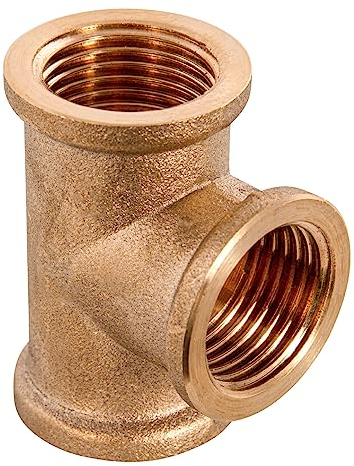 Sanitop-Wingenroth T-Stück mit Typ 3/4“ Gewinde, Fitting mit drei Innengewinden, Dreifachanschluss, Gewindefitting für die Feininstallation, Messing, 161695
