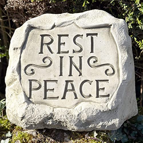 Darthome Stone Rest In Peace Memorial Statue Garden Grave Block Sculpture Ornament Gift 26cm