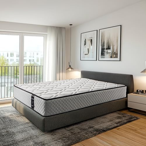 Colchón de muelles ensacados 105x200 cm Allegra - Cara Invierno/Verano - Altura +/- 27 cm - Espuma viscoelástica - Firmeza Media/Alta - Independencia de lechos excelente - Tejidos Hipoalergénicos