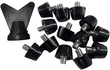 Amagogo 12 Stück Fußballschuh-Spikes, 13 mm/16 mm FußBallschuh-Ersatzspikes, Stark und Rutschfest Schraubstollen Fussballschuhe Spikes für FußBallschuhe mit 5 mm Gewinde