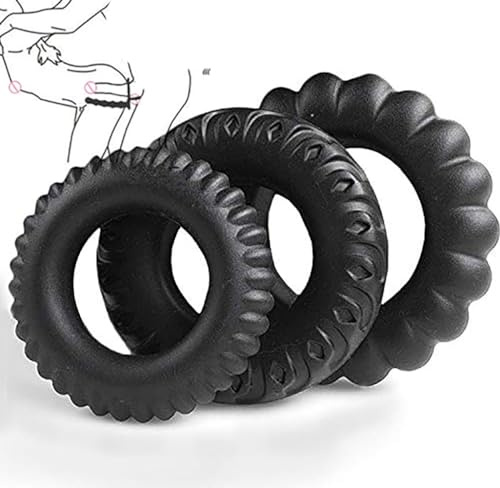 Ensemble de 3 bagues en silicone pour hommes