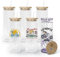 AGH life 6 Pack Sublimation Glass Cups Blanks 20oz (591ml) with Bamboo Lid and Straw, Clear Snow Globe Glass Double Wall Cans, Sublimation Tumblers Beer Cans Drinking Cups, Coffee Cup for Juice, Soda