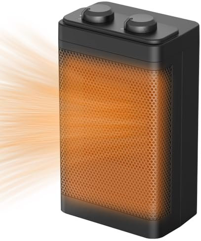 Radiateurs soufflants，Chauffage portable en céramique PTC avec rotation，1500W, protection contre la surchauffe et réglage à trois niveaux