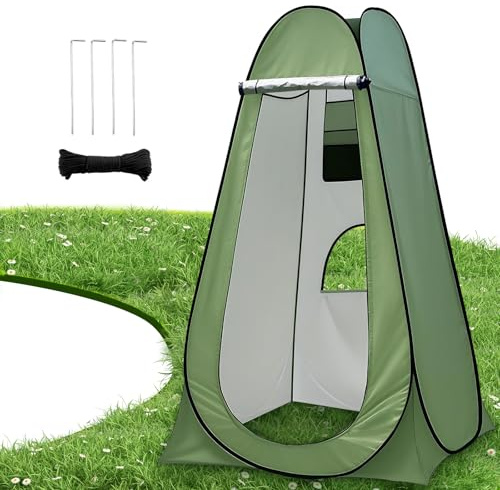 Charmofun Tienda Ducha Cambiador Camping, Tienda de Ducha Emergente, Tienda WC Camping Pop Up para Cambiarse, Pescar, Bañarse, Ducha, Refugio Solar (Verde)