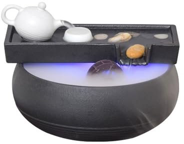 FAJNUZI2024 Fontana Tavolo Flusso d'Acqua attrae ricchezza Fontana Zen Fontana in Ceramica Ruota Feng Shui Fontana da Tavolo Paesaggio Fontana Interni