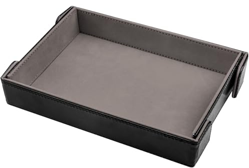SIQUK Rettangolo Tavola per Dadi Vassoio per Dadi Magnetico PU e Velluto Tavola Dadi Pieghevole Dice Tray per DND RPG, Grigio