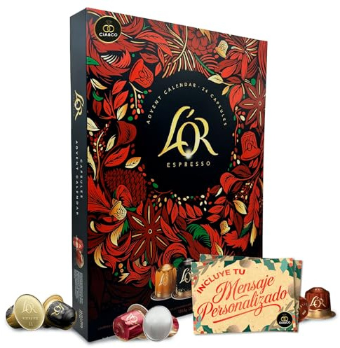 Calendrier de l’Avent Café L’OR Espresso 2025 · 24 Capsules de Café Premium Compatibles Nespresso® · Édition Limitée Gourmet + Carte Personnalisable Cia&Co