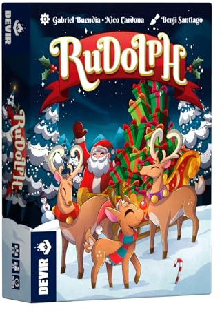 Devir Rudolph – Juego de Cartas de Navidad | Juego rápido y Divertido para 2 a 6 Jugadores, Desde 8 años | Papá Noel (BGRUDOML)