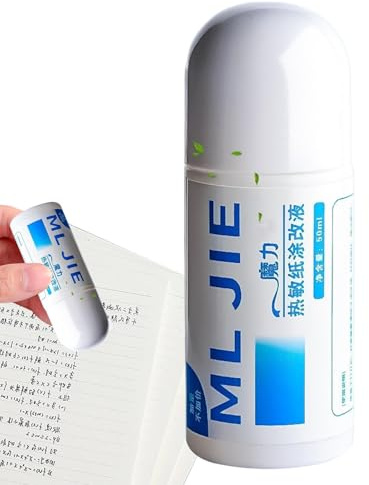 Derwrtup Líquido de protección de datos de papel térmico, Fluido de secado rápido para corrección de privacidad, Corrector de Archivos de Empresa de Paquetería Doméstica para Identidad, Dirección de
