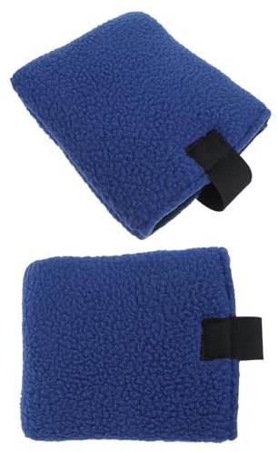 Repose-pieds Antidérapant pour Fauteuil Roulant, Lot de 2, Bleu | Polyester Fibre, Surface Peluche Épaisse, Dessous Texturé, Fixation Stable, Usage Hiver