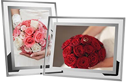 Ray & Chow 5x7 Glass Picture Photo Frames For Wedding Photos,Family Photos and Home Decoration, 2 Pack Portrait or Landscape Display