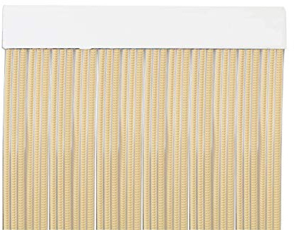 MERCURY TEXTIL gardin för dörr remsor PVC 210x90cm,Gardiner för ytterdörr (Beige+Transparent P14)