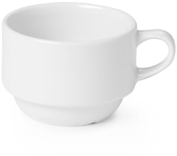 HENDI Tasse à café avec bords renforcés, 170 ml, ø80 mm, porcelaine blanche