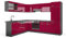 Vicco Eckküche R-Line, Bordeaux Hochglanz/Anthrazit, 227 x 287 cm ohne Arbeitsplatte