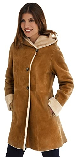 DANKO 19009 Lammfellmantel damen 100% spanischen Merino. Hohe Qualität. (44, INDY)