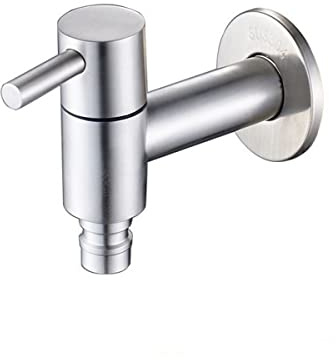 Rubinetto per lavabo da bagno in acciaio inox montato a parete, rubinetto per acqua fredda per laghetto, rubinetti per lavanderia da giardino, filettatura G1/2 ''