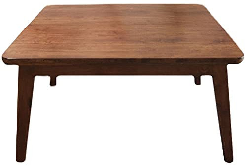 TESZON Set da Tavolo riscaldante Kotatsu in Legno massello Giapponese, tavolino da caffè in Legno di Gomma Naturale con termoventilatore Plug-in for la casa e la Vita, Quadrato, Marrone