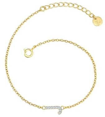 GLANZSTÜCKE MÜNCHEN Damen Armband Buchstabe J aus 925/- Sterling Silber mit Zirkonia