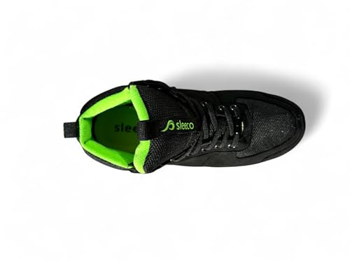 sleeco - Pantofole eleganti in stile Jordan Sneaker (unisex) per uomo e donna - Sneaker da interno moderne e comode (REVO 1, REVO 2 e NOVO), Nero , 44 EU