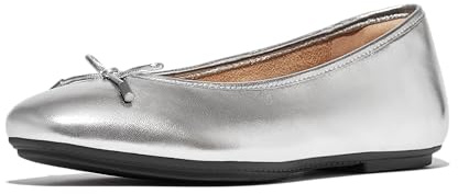 FitFlop Mary Jane Ballerines pour Femme Beige, Argenté., 36 EU