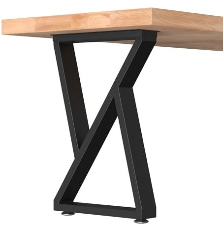 Anvuda 2 Stück 60X72 cm Tischbeine Metall Möbelfüße für Sitzbank,Tischfüße Schwarz Industrial Tischgestell Tischkufen Mit verstellbaren Füßen,Tischbeine Outdoor für DIY Sitzbank, Esstische