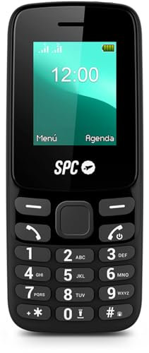 SPC Talk 2 Go – Téléphone Portable Basique | Écran 1,8 | Batterie 9 Jours | Volume de Sonnerie 103 | Lampe Torche, Radio FM | USB-C et Dual-SIM | Très Compact et léger, Noir