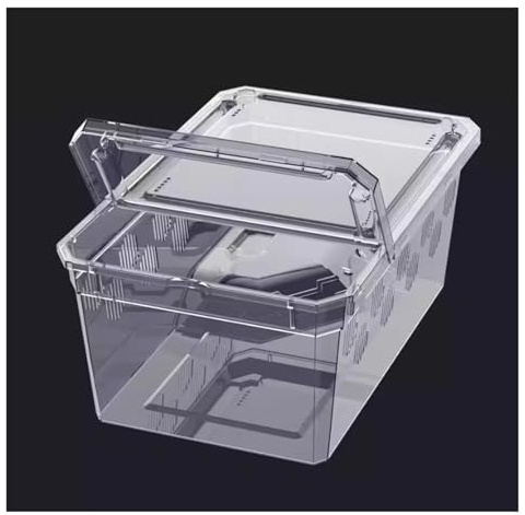 PXIWDAN Reptile Breeding Box Acrylic Reptile Breeding Box Viewing Box for Spider Crickets Faunarium(21x12.5cm)