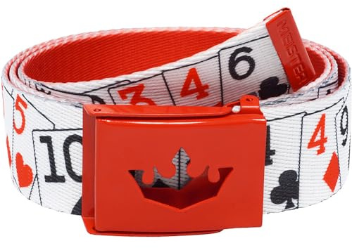 Meister Player Cinturón de Golf de Cinta Tejida - Ajustable y Reversible - Mazo Apilado