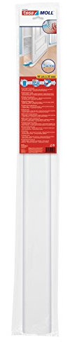 tesa Insulation Zugluftstopper für Glatte Böden - Zuschneidbare Türdichtung zum Schutz vor Zugluft - Weiß - 95 cm x 25 mm, kürzbar