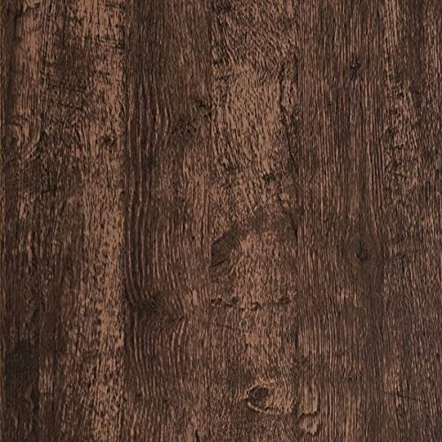 Dimoon Wood Wallpaper Brown Dark Wood Contact Paper Brown Wood Plank Wood Peel and Stick Wallpaper Removable Rustic Wood Grain Self Adhesive Vintage Distressed Texture Desk Vinyl Roll17.7 x78.7''