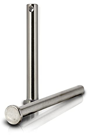 PROTECH 2 Stück Steckbolzen 12x65mm Edelstahl V4A rostfreier A4 Bolzen Splintbolzen Stecksplint Sicherungsbolzen Bolzen mit Kopf und Splintloch