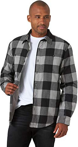 Wrangler Authentics Chaqueta de Manga Larga con Forro de Sherpa para Hombre, Búfalo Gris, M