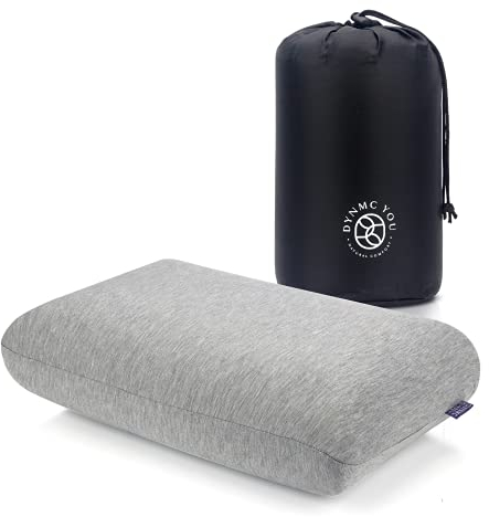 DYNMC you Bequemes Reisekissen und Outdoor Kissen inkl. Tasche, Weicher Oeko-TEX-Bambus-Bezug - Modernes, Festes Memory Foam Kissen - Nackenstützkissen, Nackenkissen Reise, Camping Kissen