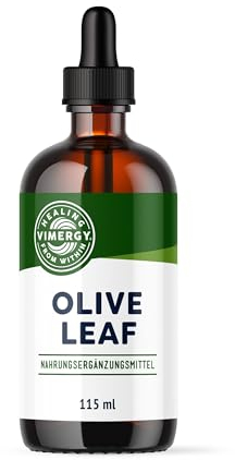 Vimergy Olivenblatt, 57 Einnahmen – Olivenblattextrakt Flüssig – Olivenblattextrakt – Vegane Nahrungsergänzung -– Ohne Zucker oder Bindemittel – Gentechnik- und Glutenfrei (115 ml)