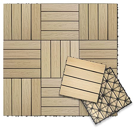 NewTechWood UltraShield Naturale 1 ft. x 1 ft. Quick Deck Outdoor Composite Deck Tile in Japanese Cedar (10 sq. ft. Per Box)