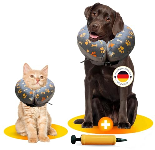 AVIDA ZEN Halskrause Hund & Katze, Hundekragen Leckschutz, aufblasbarer Halskragen weich nach OP und Kastration, Schutzkragen Verschiedene Größen, Kragen für Hunde und Katzen (M)