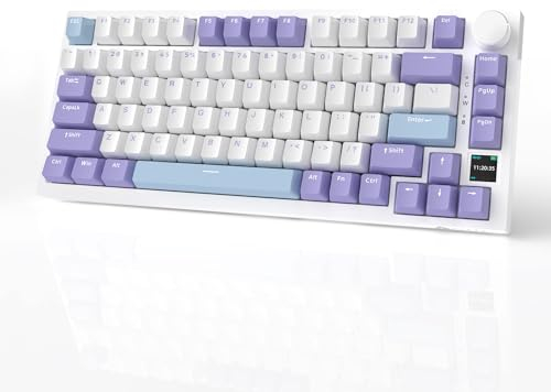 AJAZZ AK820 Pro Gasket Mechanische Tastatur Hot-Swap-Fähig BT/2.4G/Kabel|4000mAh|TFT-Bildschirm|Nach Süden Ausgerichtetes RGB|Lautstärkeregler Foam für Win/Mac/PC