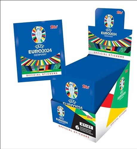 Topps Official 2024 Sticker Collection - Full Box (100 Päckchen). 6 Sticker pro Päckchen (600 Stück) + Heartforcards Versandschutz