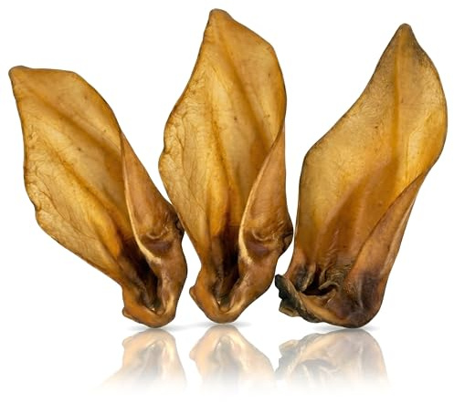 Superpet Buffalo Ears for Dogs, Natural Dog Treats, Long Lasting Dog Chews, Grain Free High Protein, Single Ingredient Hypoallergenic Rawhide Alternative for All Breeds (3 Pack)